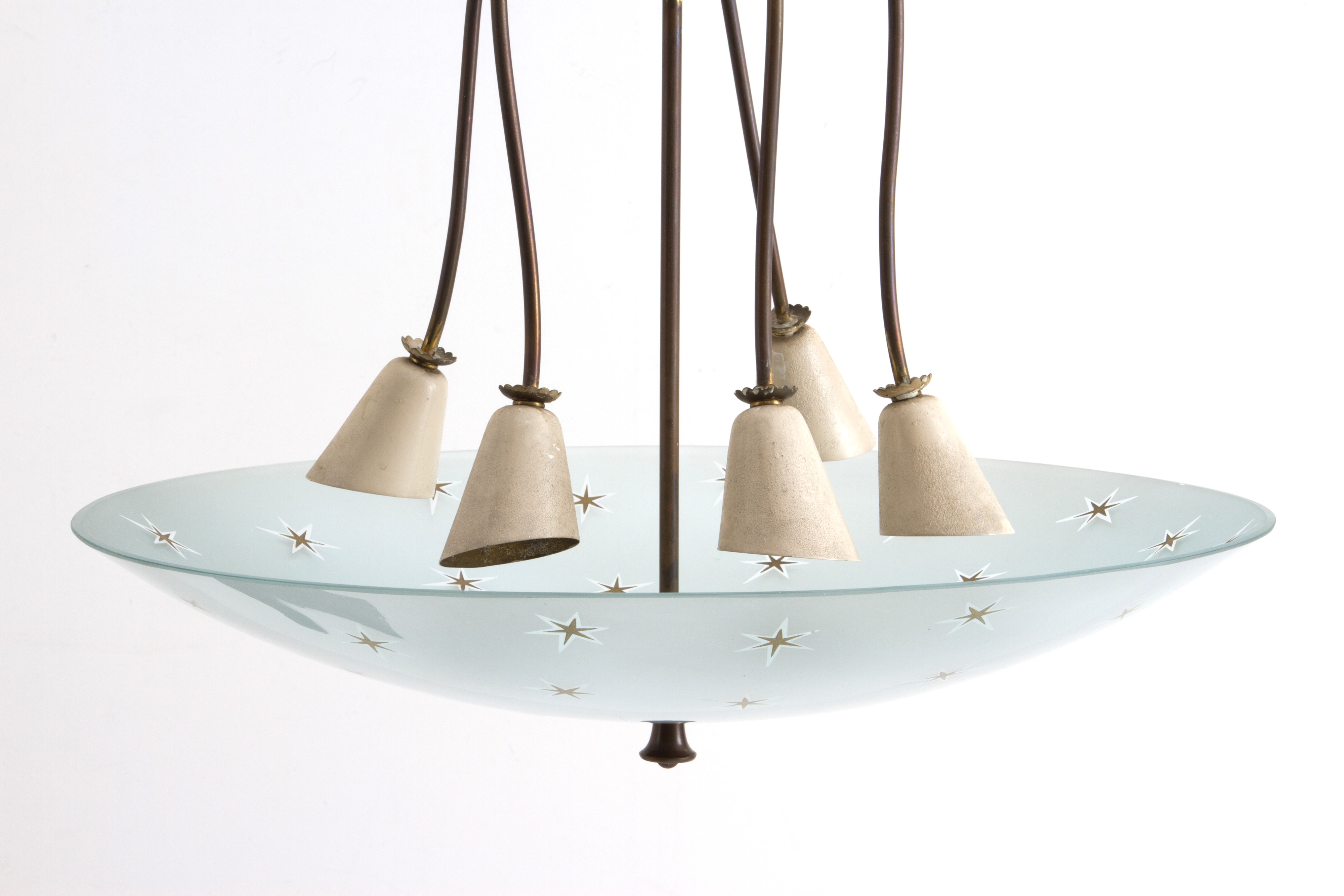 Lampadario con Vetro con Stelline