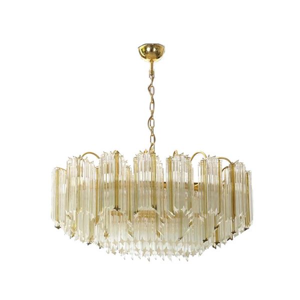 Brass and Murano glass chandelier