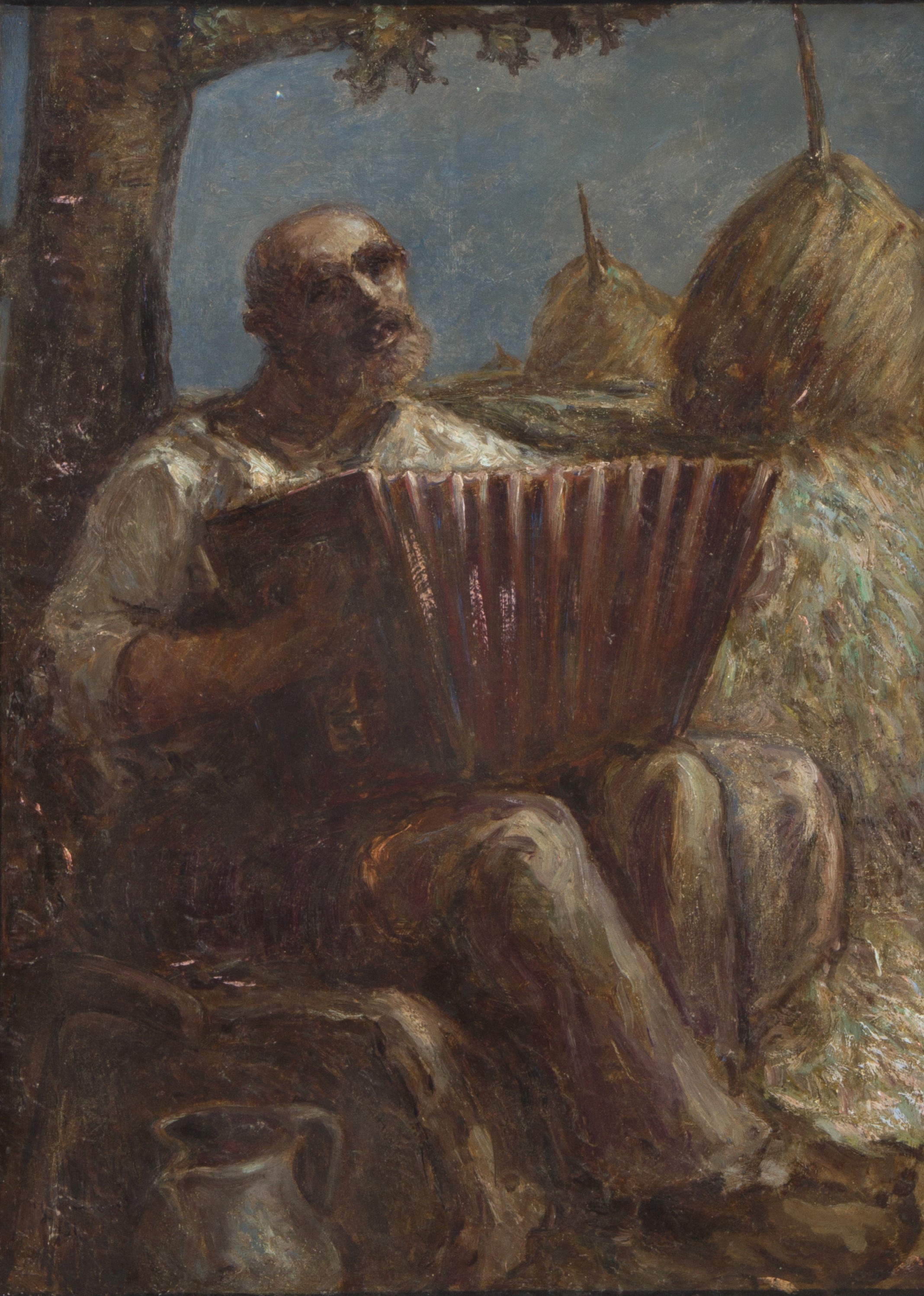 Filiberto Minozzi - Dipinto "suonatore di Fisarmonica"