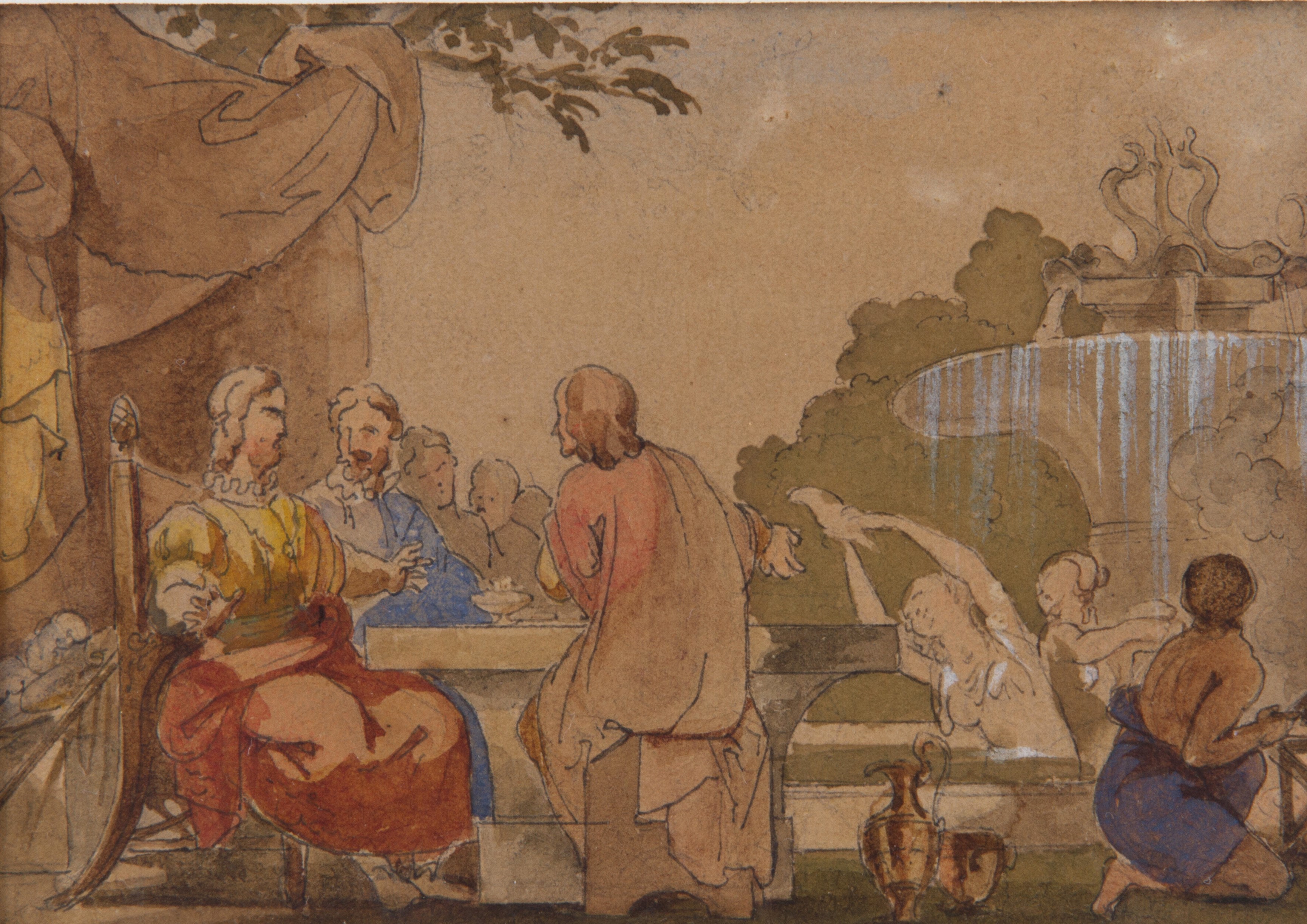 Giovanni Carnovali il Piccio - Acquarello "convivio"