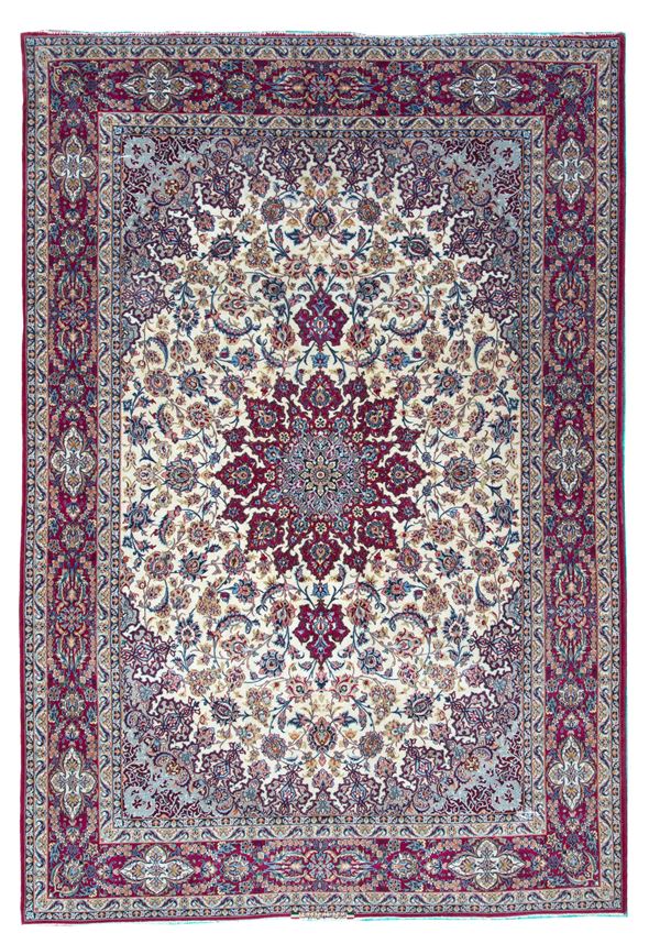 Isfahan carpet. Persia. Signed