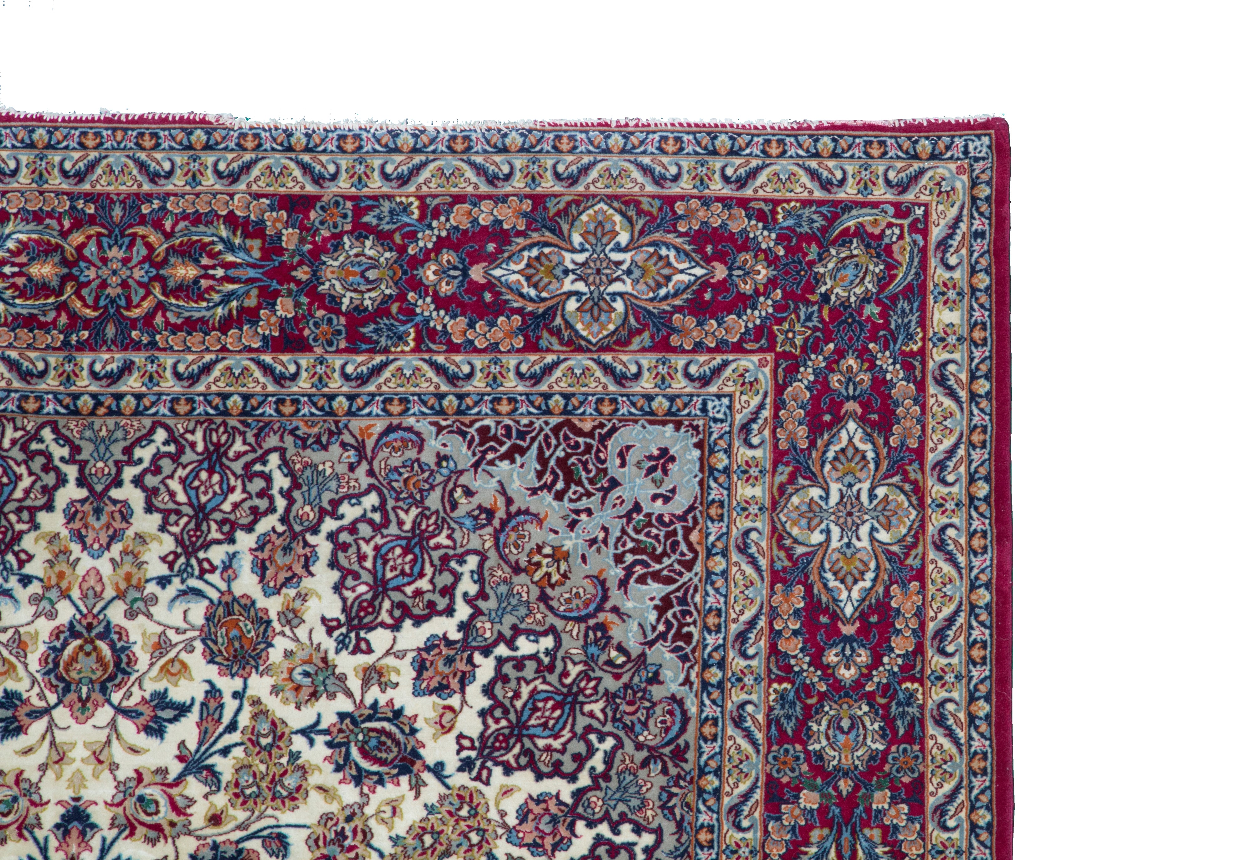 Tappeto Isfahan. Persia. Firmato