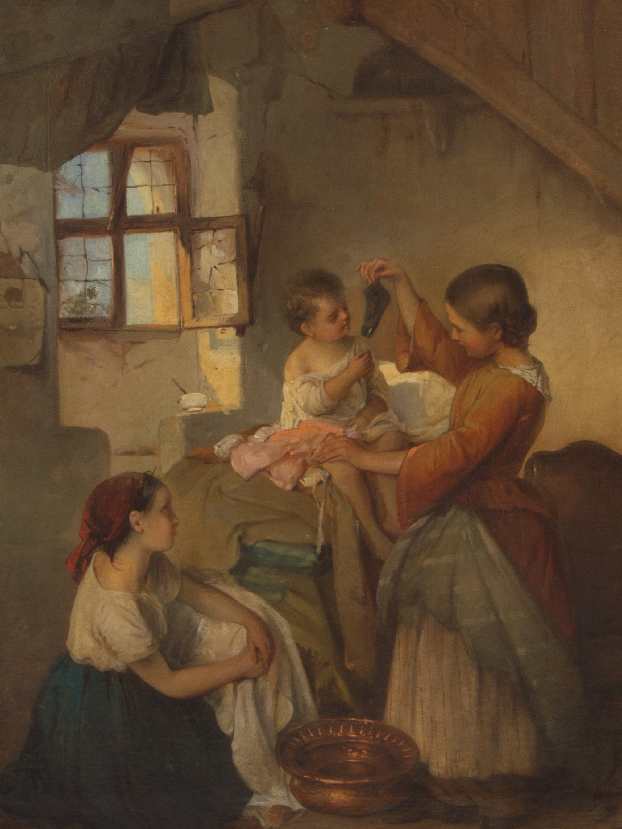Dipinto "interno con Bambine"