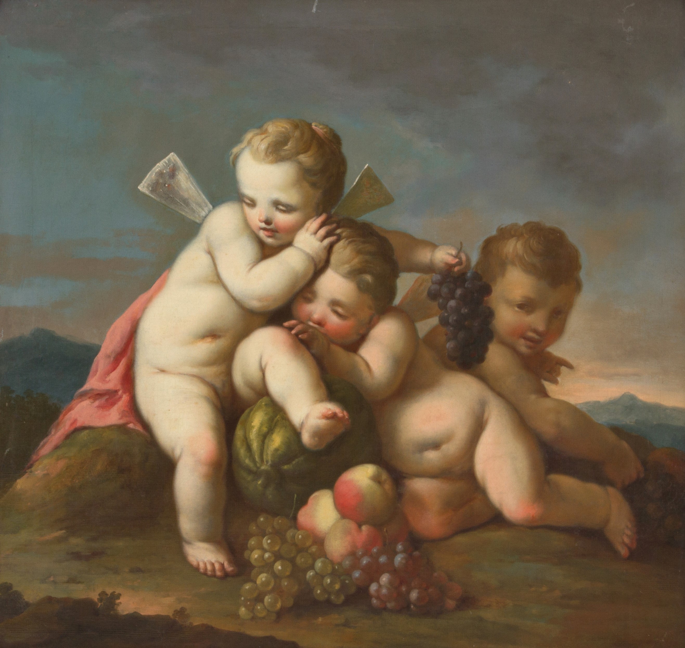 Dipinto "tre Amorini con Frutta"