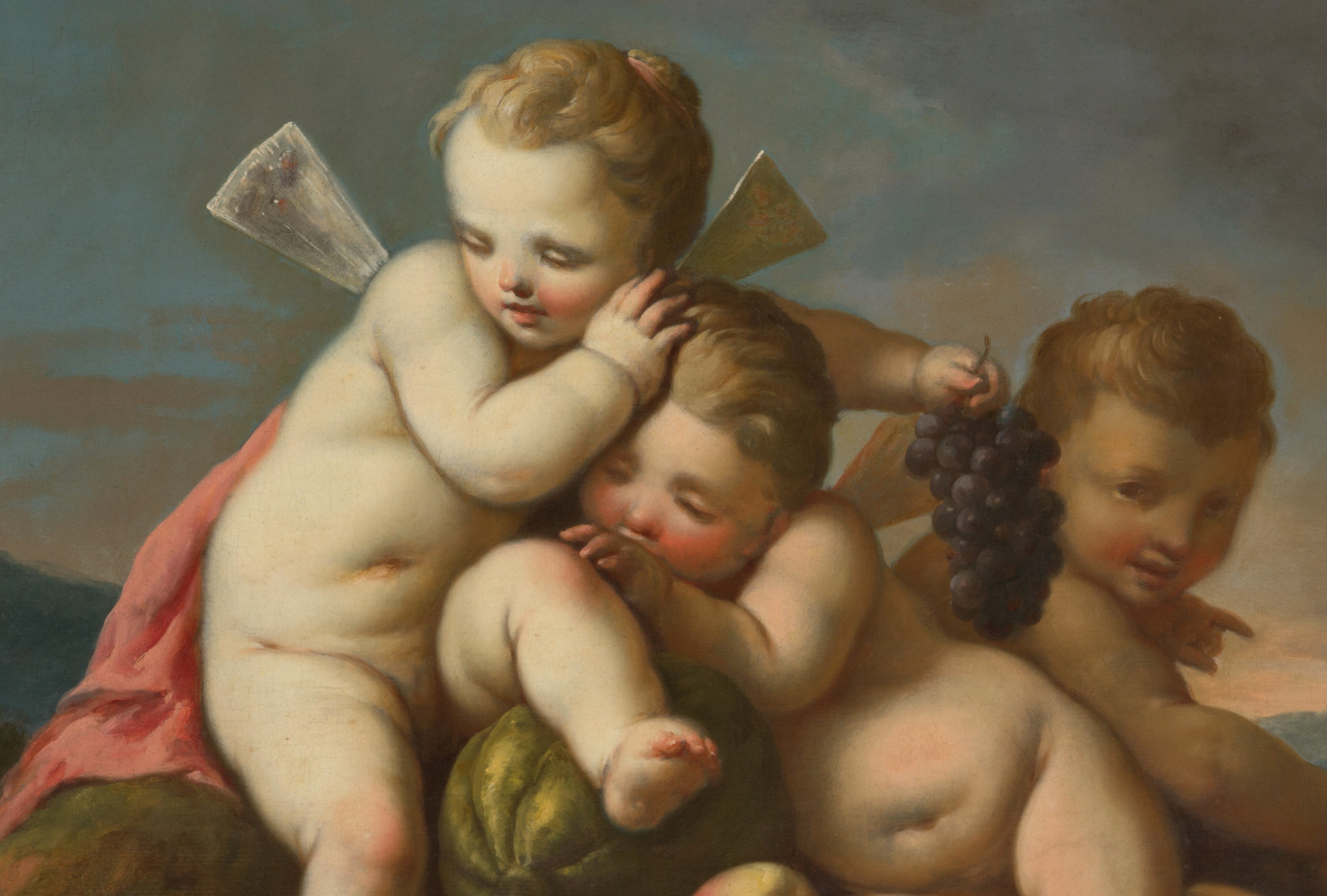 Dipinto "tre Amorini con Frutta"