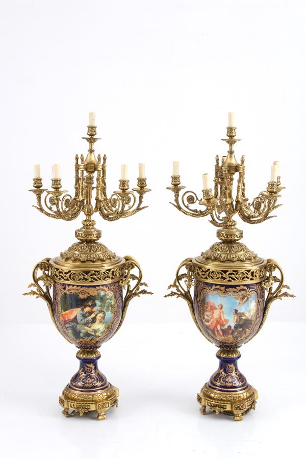 Pair of large candlesticks