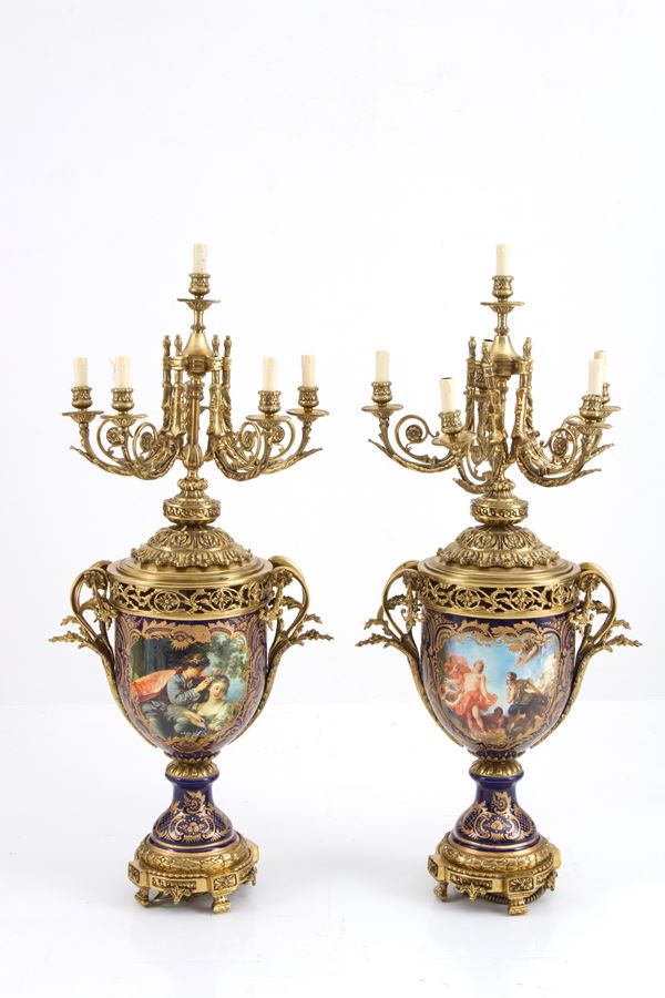 Pair of large candlesticks