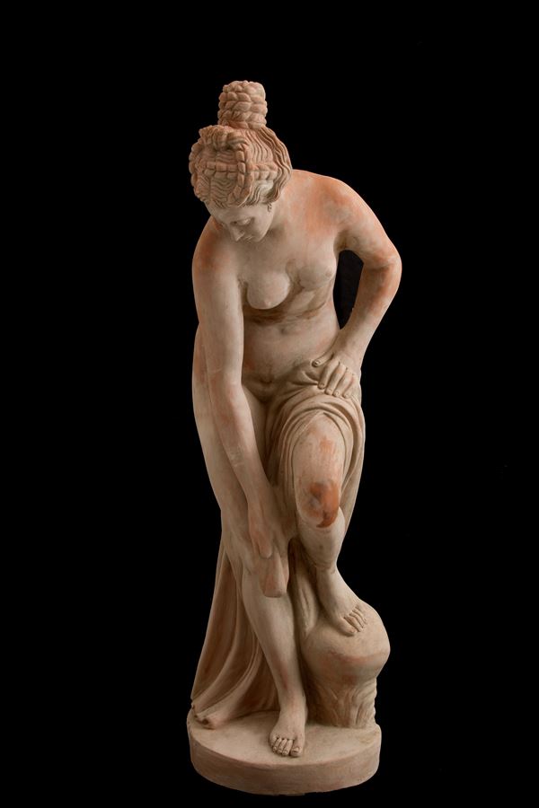 Terracotta sculpture "VENUS AT THE BATH"