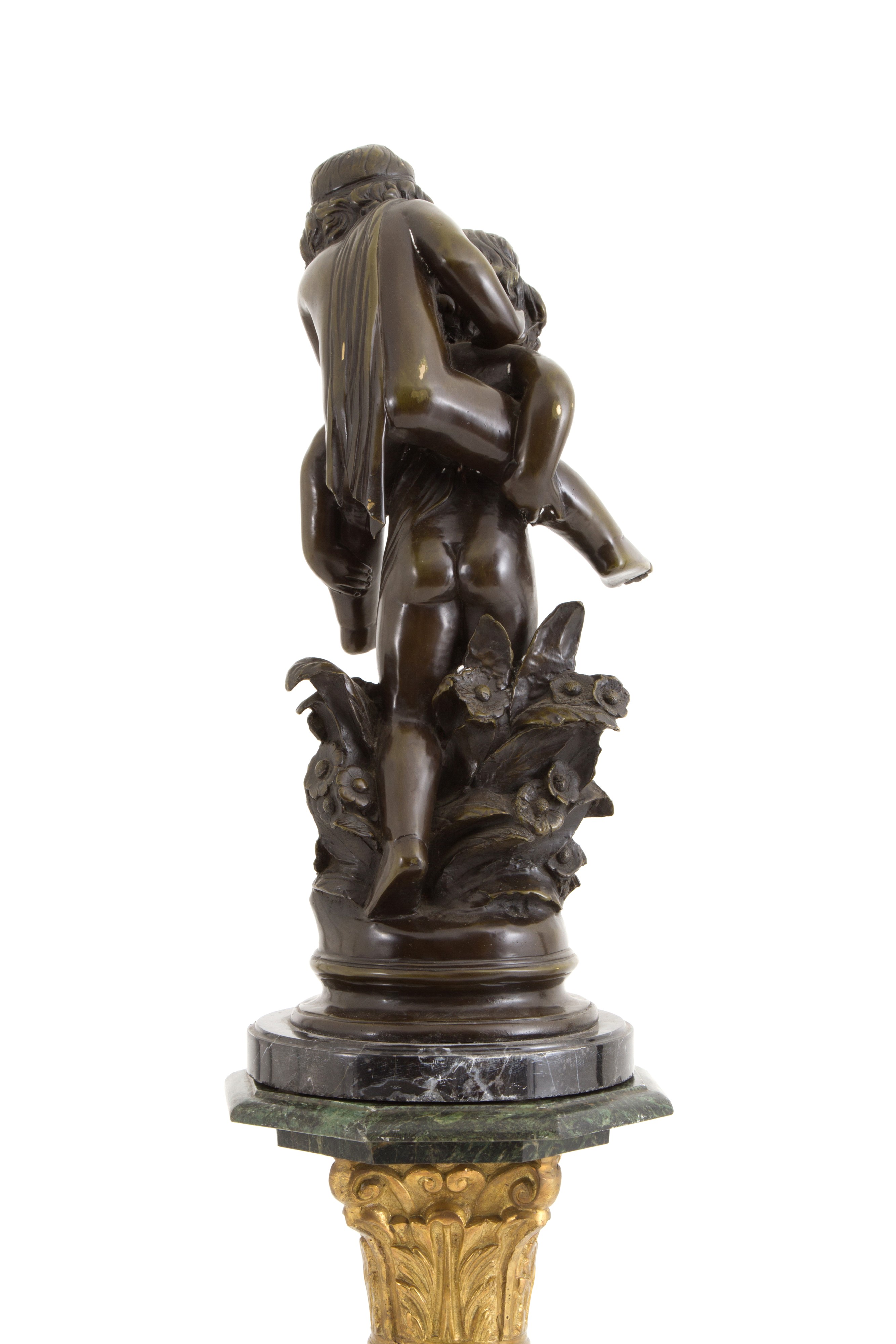 Scultura in Bronzo "bimbi che Giocano" su Colonna