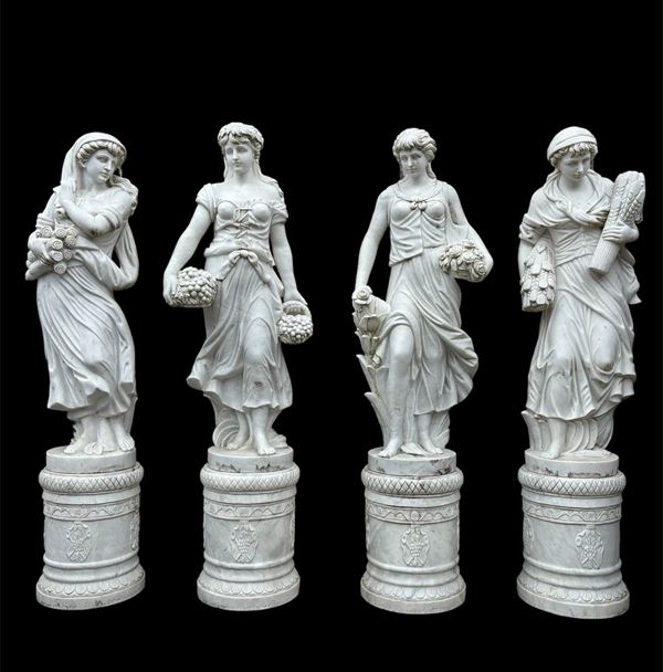 Four marble sculptures "FOUR SEASONS"  - Auction MILANO DECOR - Antiques, Fine Art, Carpets & Design Auction (n. 98) - Viscontea Casa d'Aste