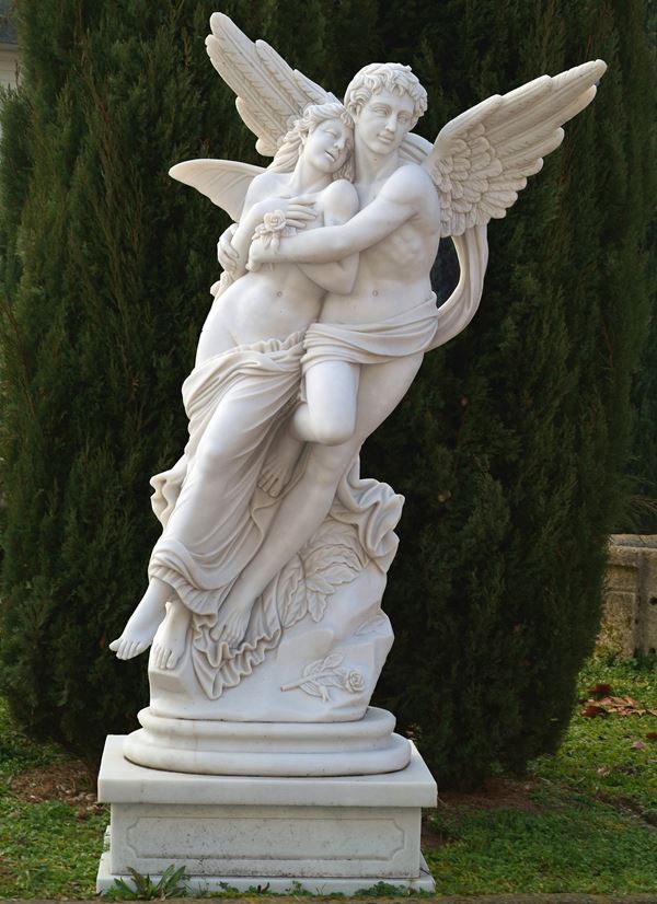 Marble sculpture "CUPI AND PSYCHE"