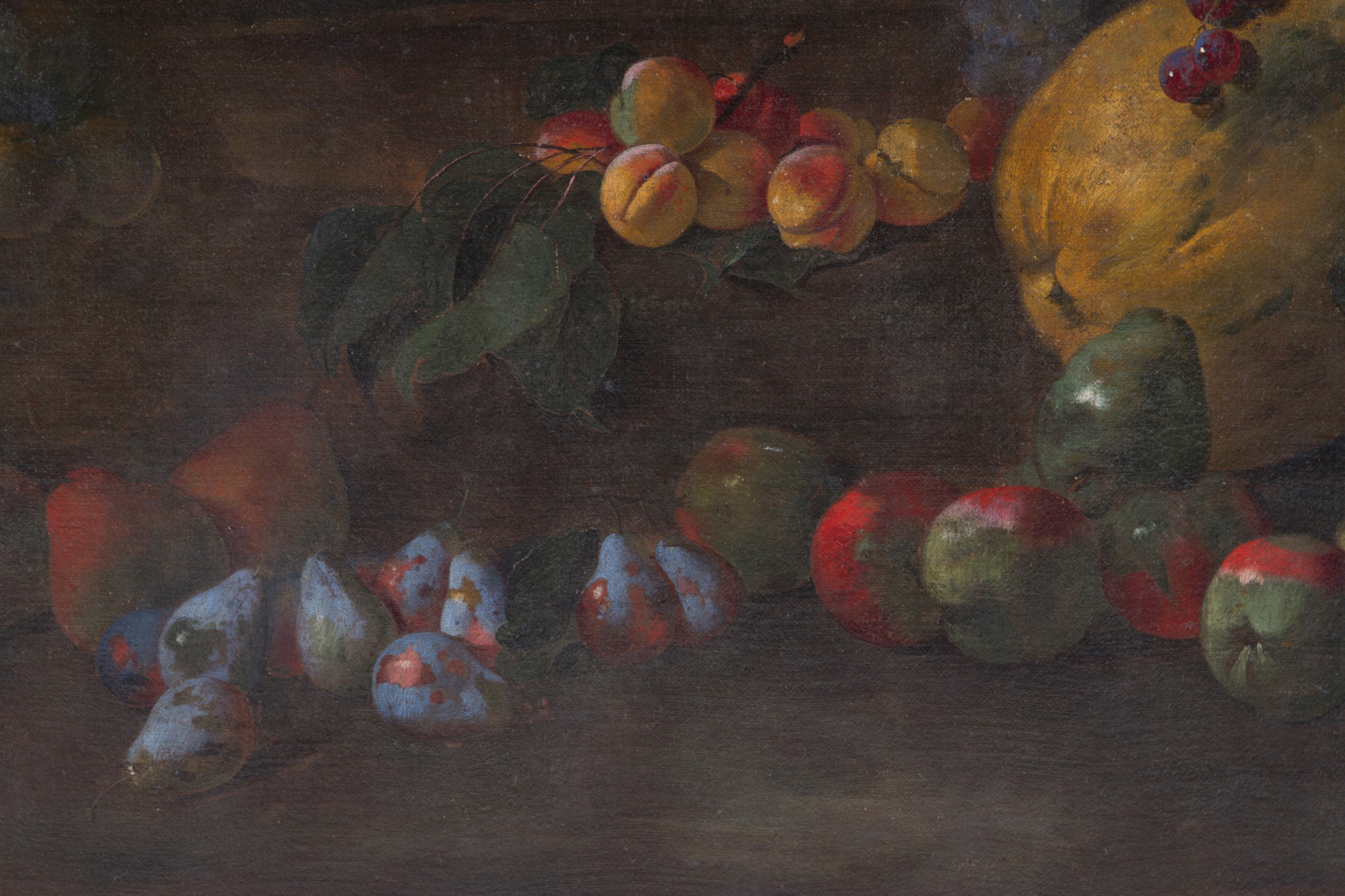 Dipinto "FRUTTI E VERDURE ALL'APERTO CON UN PORCELLINO D'INDIA"