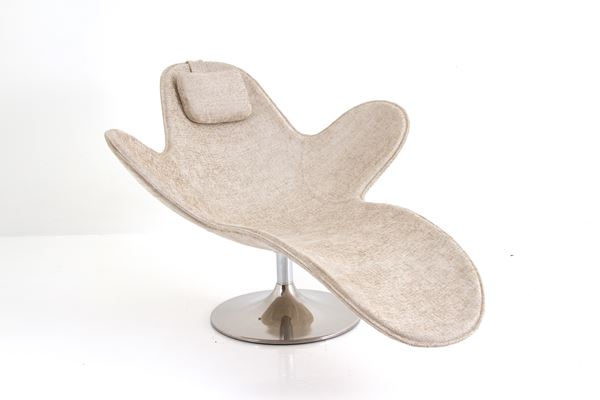 MONICA GRAFFEO - Lazy Mary chaise longue in beige fabric for DISGUINCIO