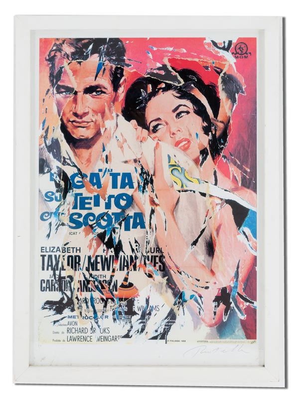 MIMMO ROTELLA - Lithograph "LA GATTA SUL TETTO CHE SCOTTA"