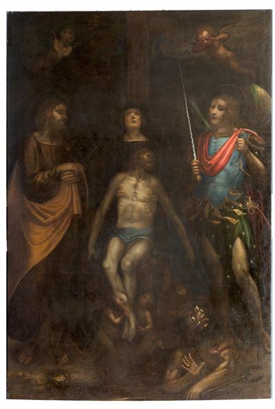 Dipinto "pieta' con Santi"