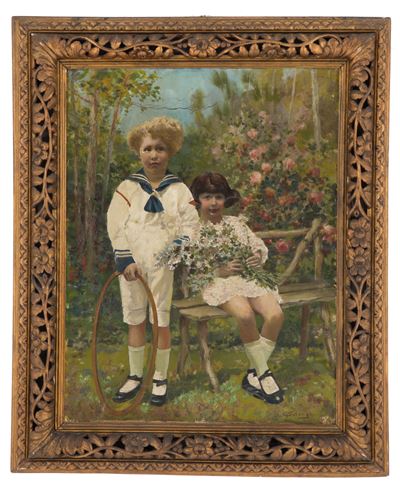 Dipinto "bambini in Giardino"