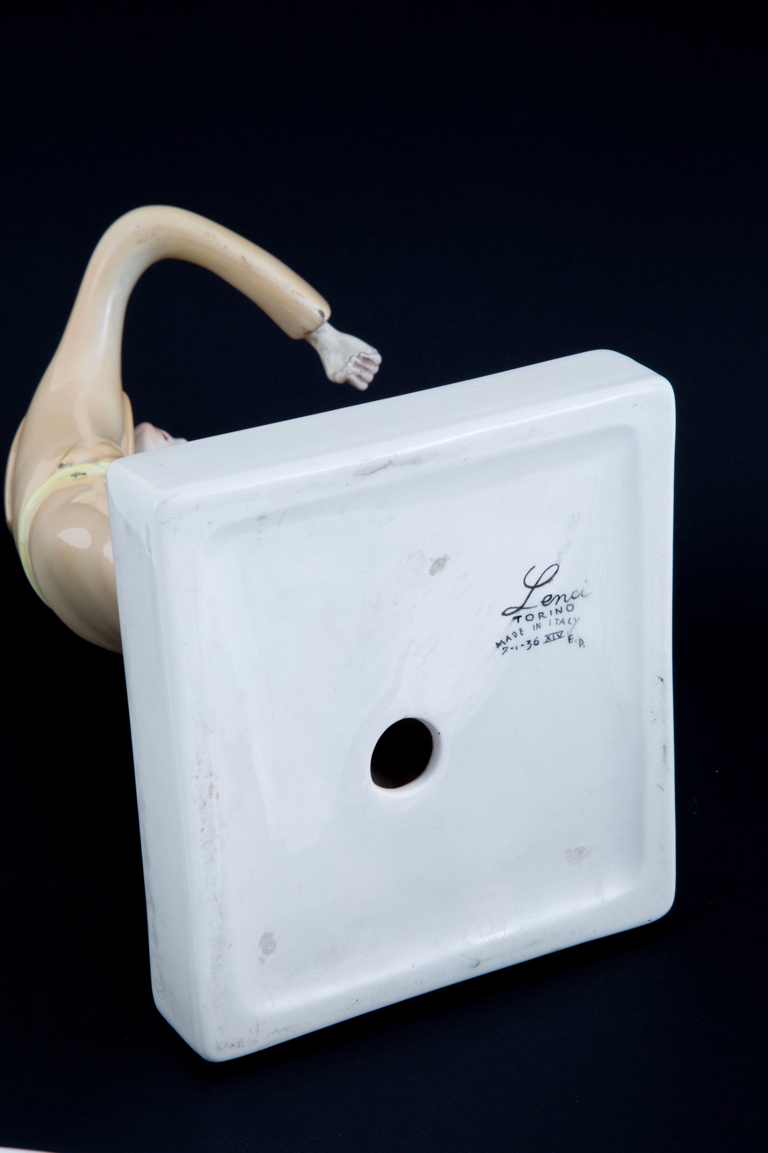 Lino Berzoini - Scultura in Ceramica "frate Violinista". Lenci