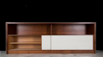 Grande Credenza in Legno e Vetro Lattimo