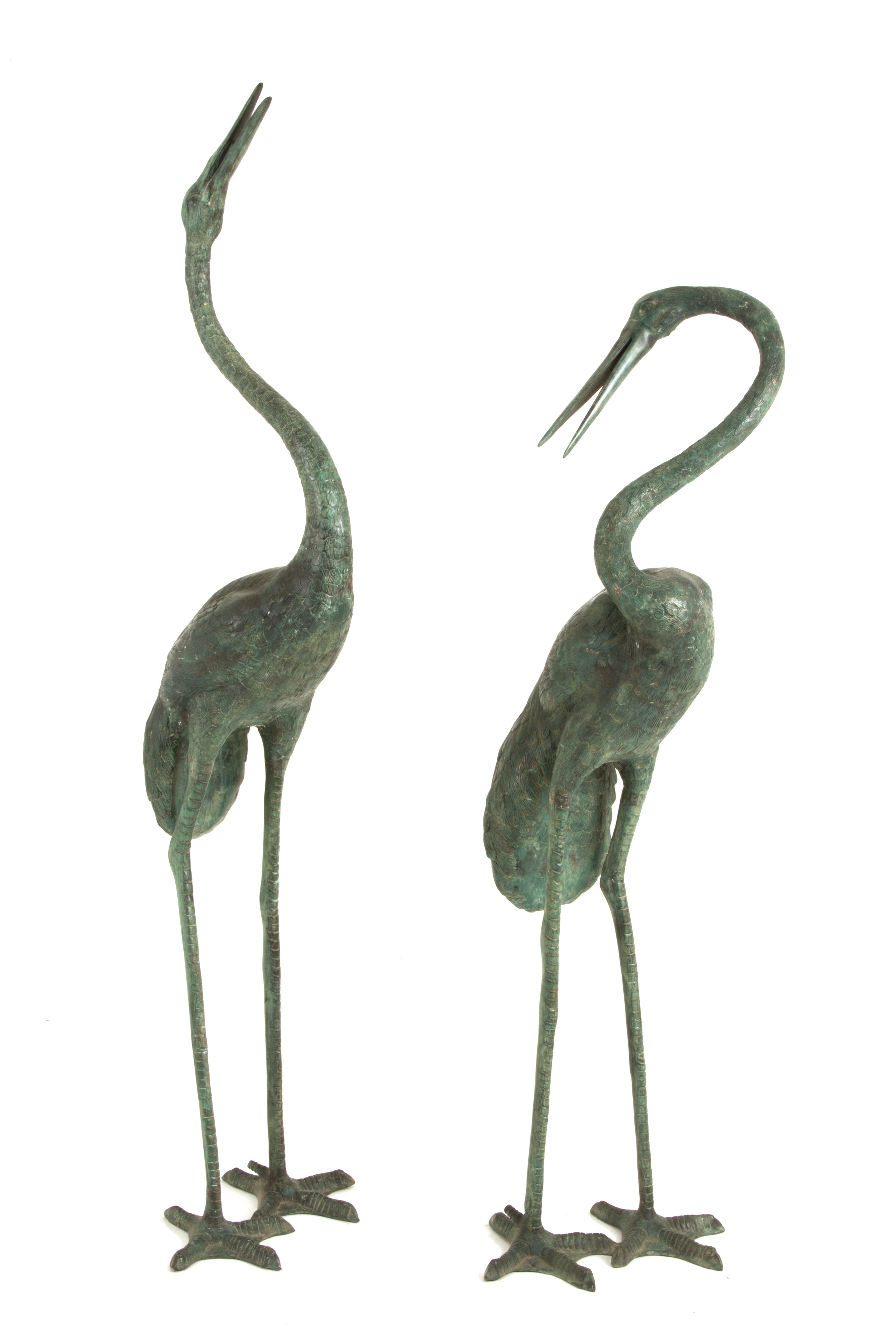 Coppia di sculture da fontana in bronzo "AIRONI"