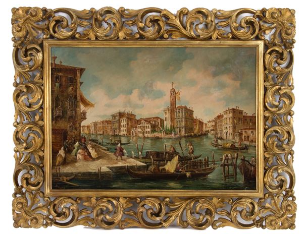 GIUSEPPE PONGA - Painting "VIEW OF VENICE"