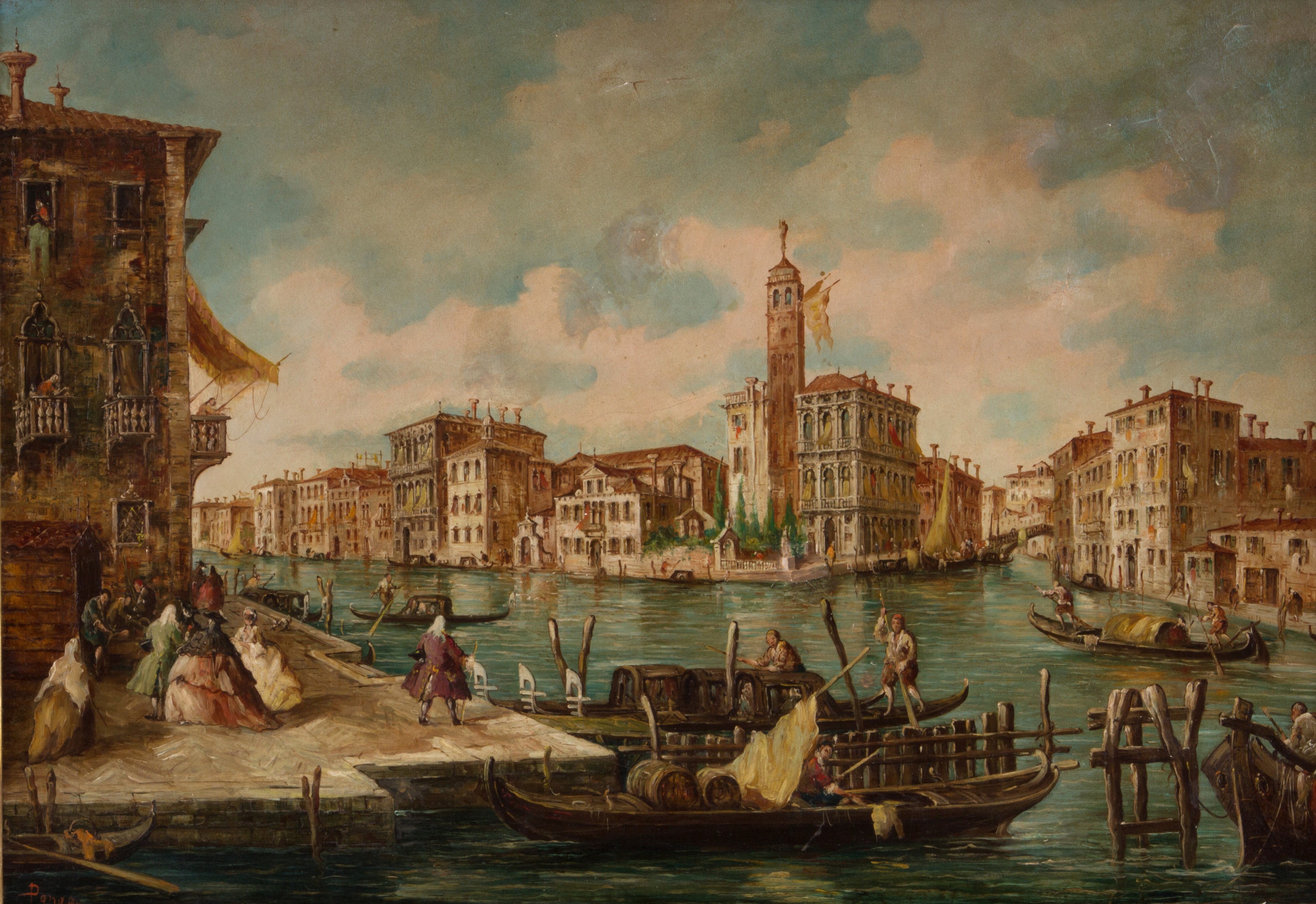 Giuseppe Ponga - Dipinto "veduta di Venezia"