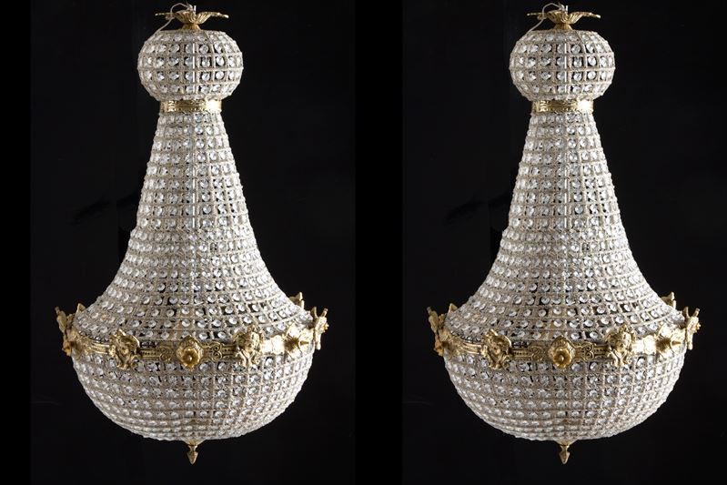 Coppia di Lampadari a Mongolfiera