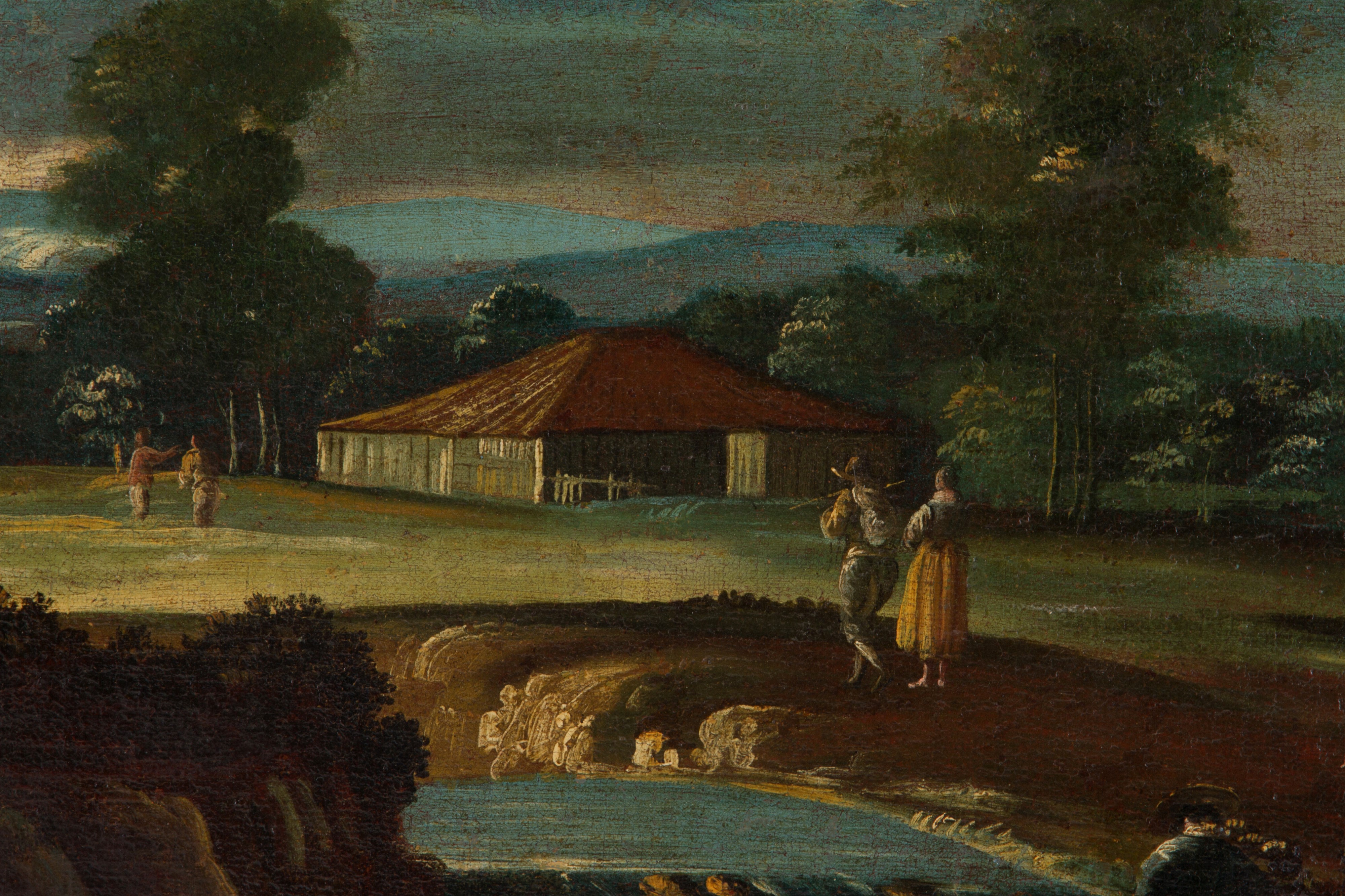 Dipinto 'PAESAGGIO ARCADICO CON CASCATA'