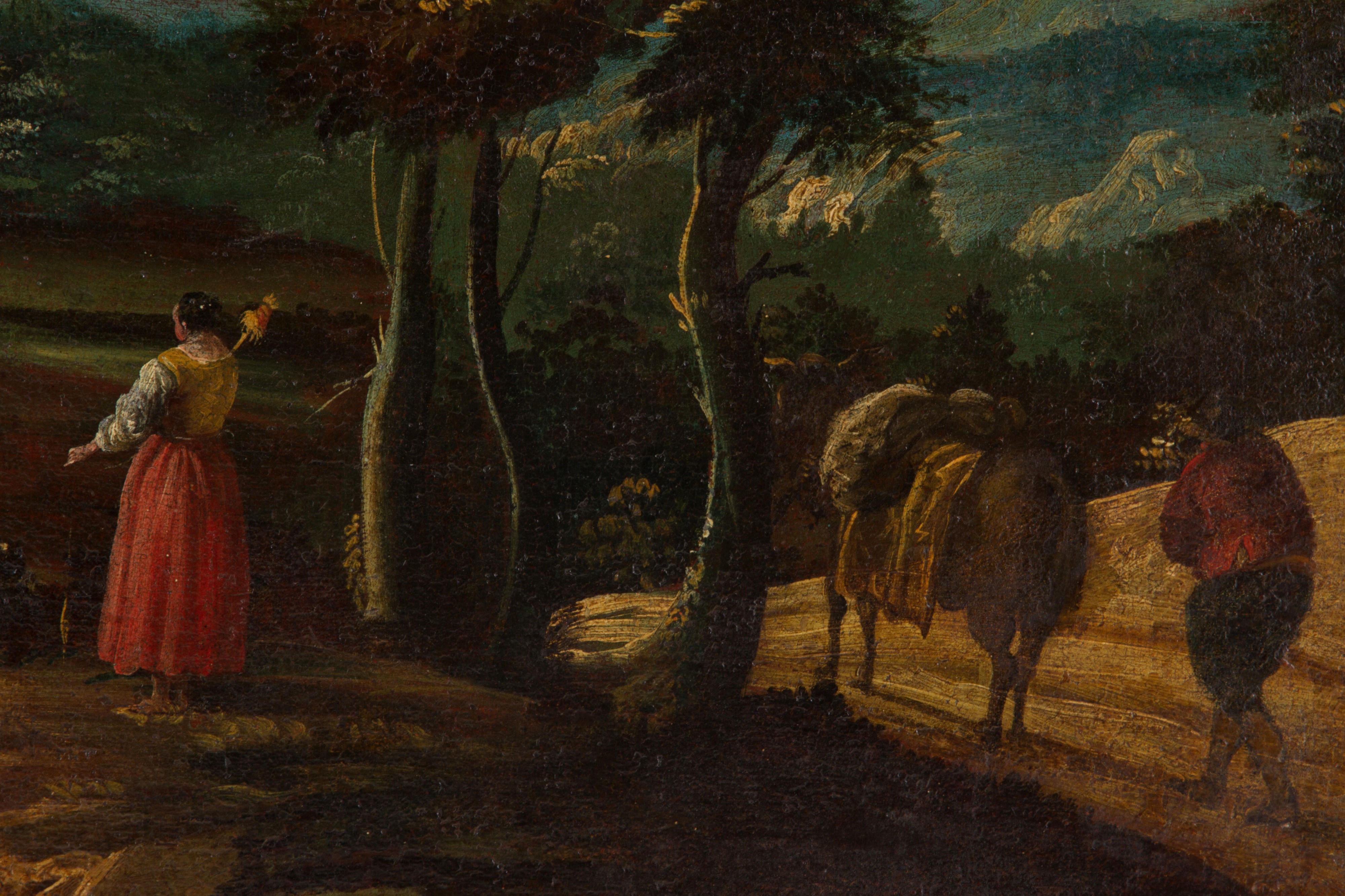 Dipinto 'PAESAGGIO ARCADICO CON CASCATA'