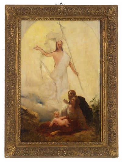 Dipinto "resurrezione e Sacra Famiglia"