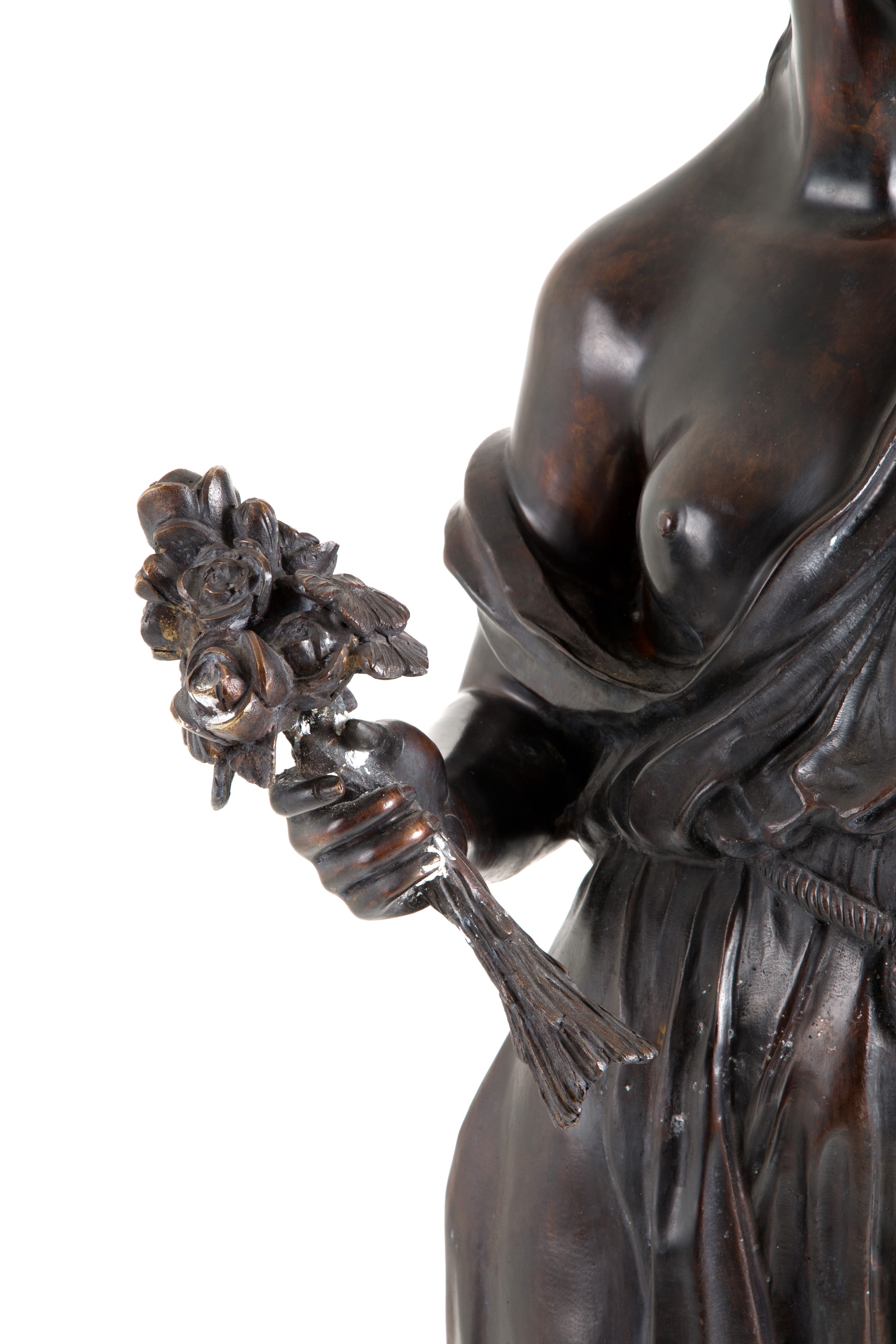 Antoine Bofill - Scultura in Bronzo "donna con Fiori e Cesta"