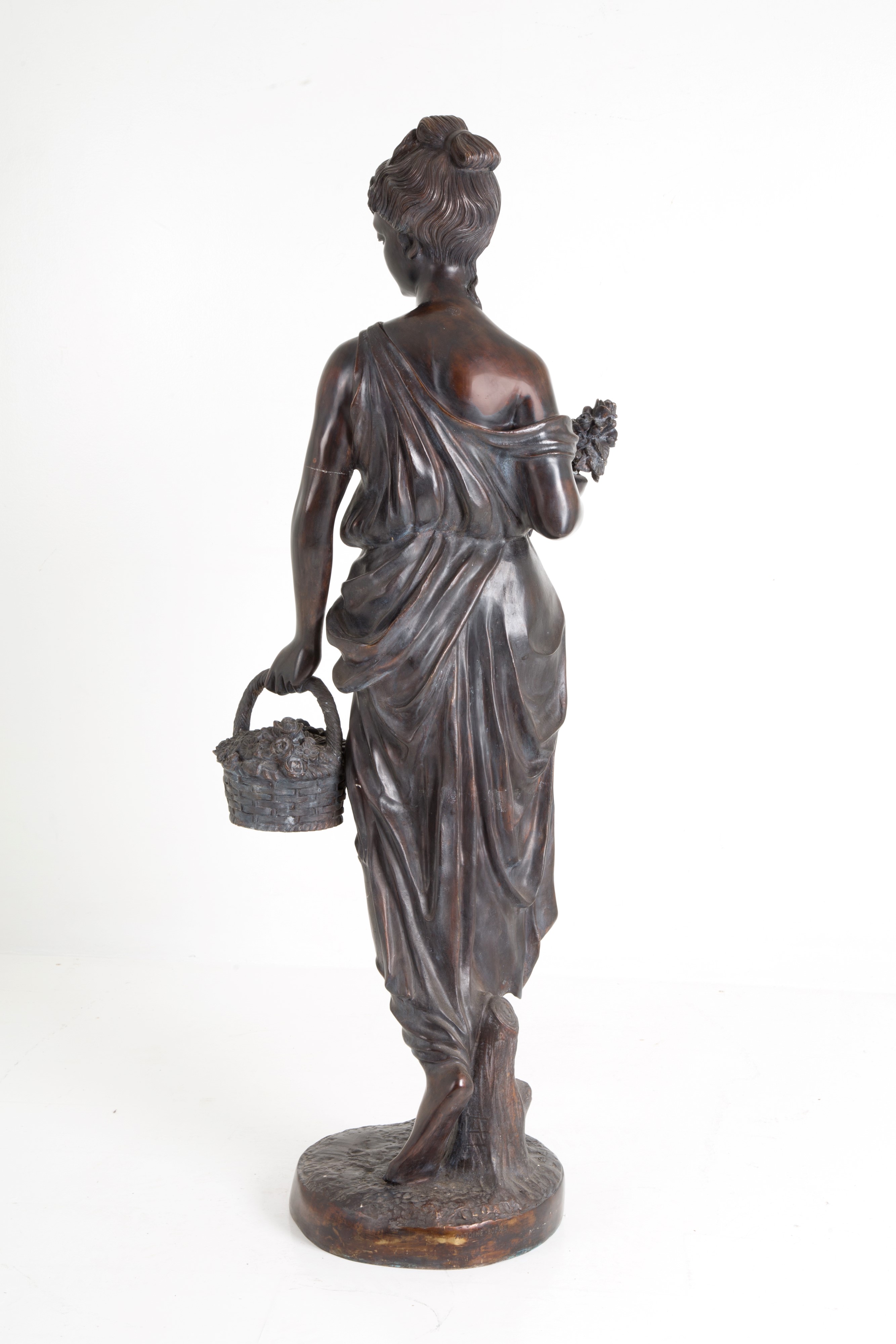 Antoine Bofill - Scultura in Bronzo "donna con Fiori e Cesta"