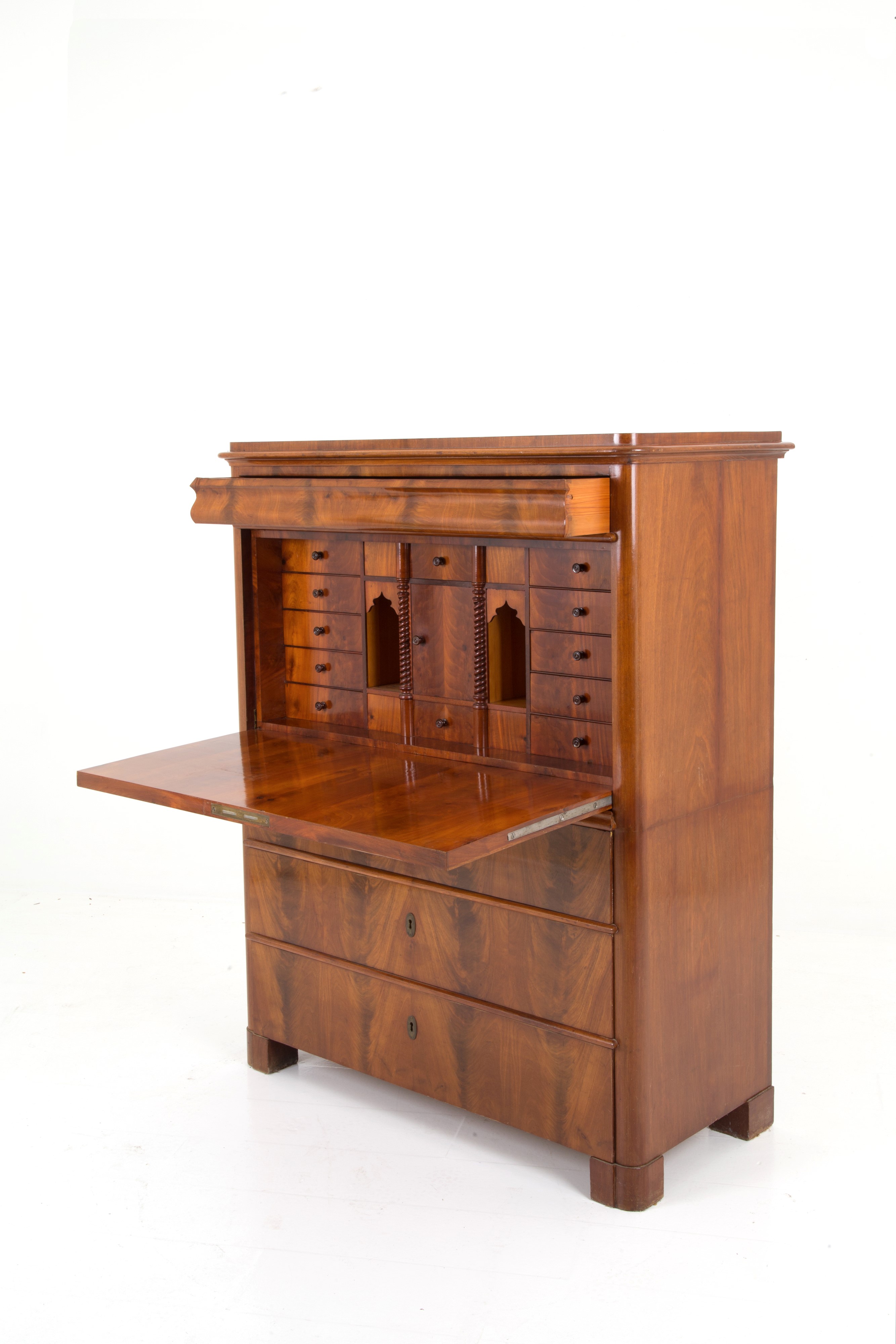 Secretaire in Piuma di Mogano