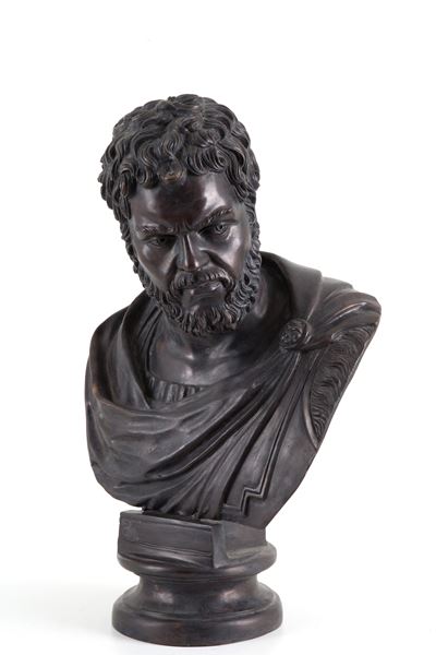 Scultura in Bronzo "busto Dell'imperatore Caracalla"