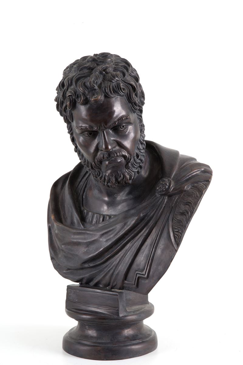Scultura in Bronzo "busto Dell'imperatore Caracalla"