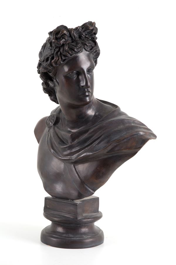 Scultura in bronzo "BUSTO DELL'APOLLO DEL BELVEDERE"