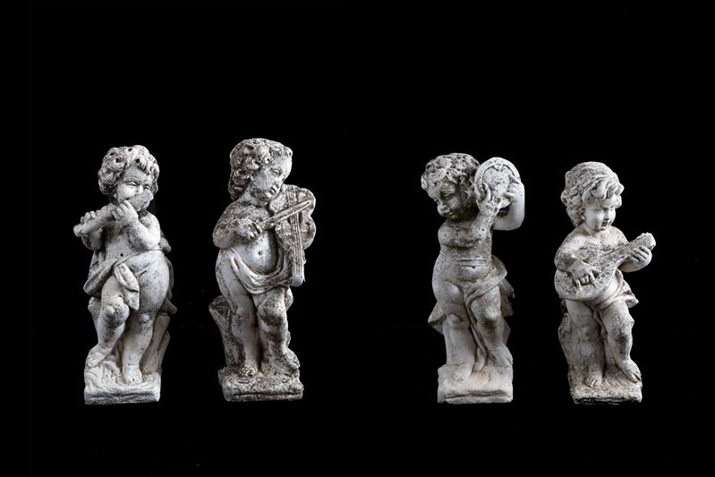 Quattro Sculture "putti Musicanti"