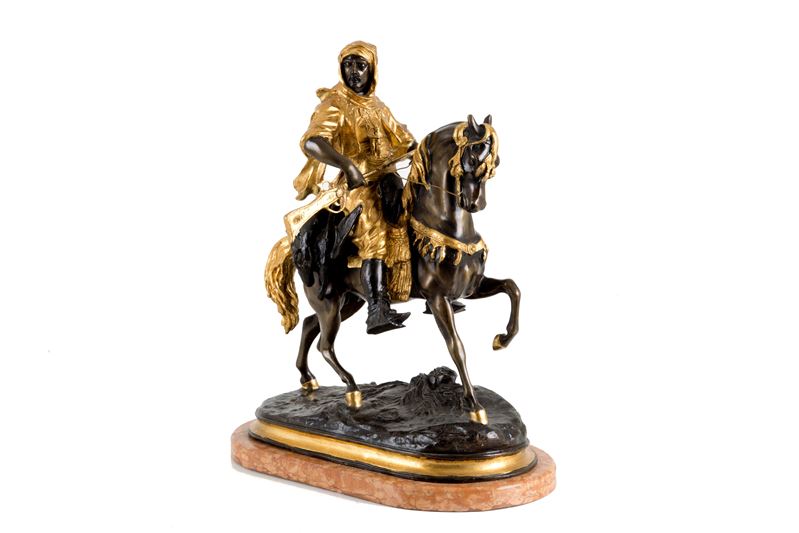 Scultura in Bronzo "cavaliere Orientale"