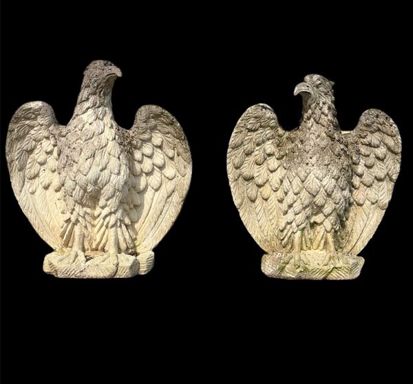 Pair of sculptures "EAGLES"