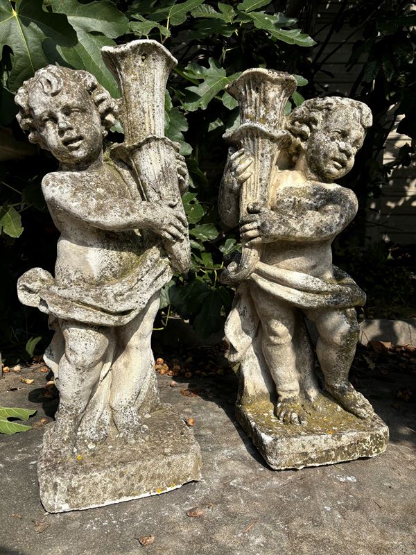 Pair of sculptures "PUTTI"  - Auction MILANO DECOR - Antiques, Fine Art, Carpets & Design Auction (n. 99) - Viscontea Casa d'Aste