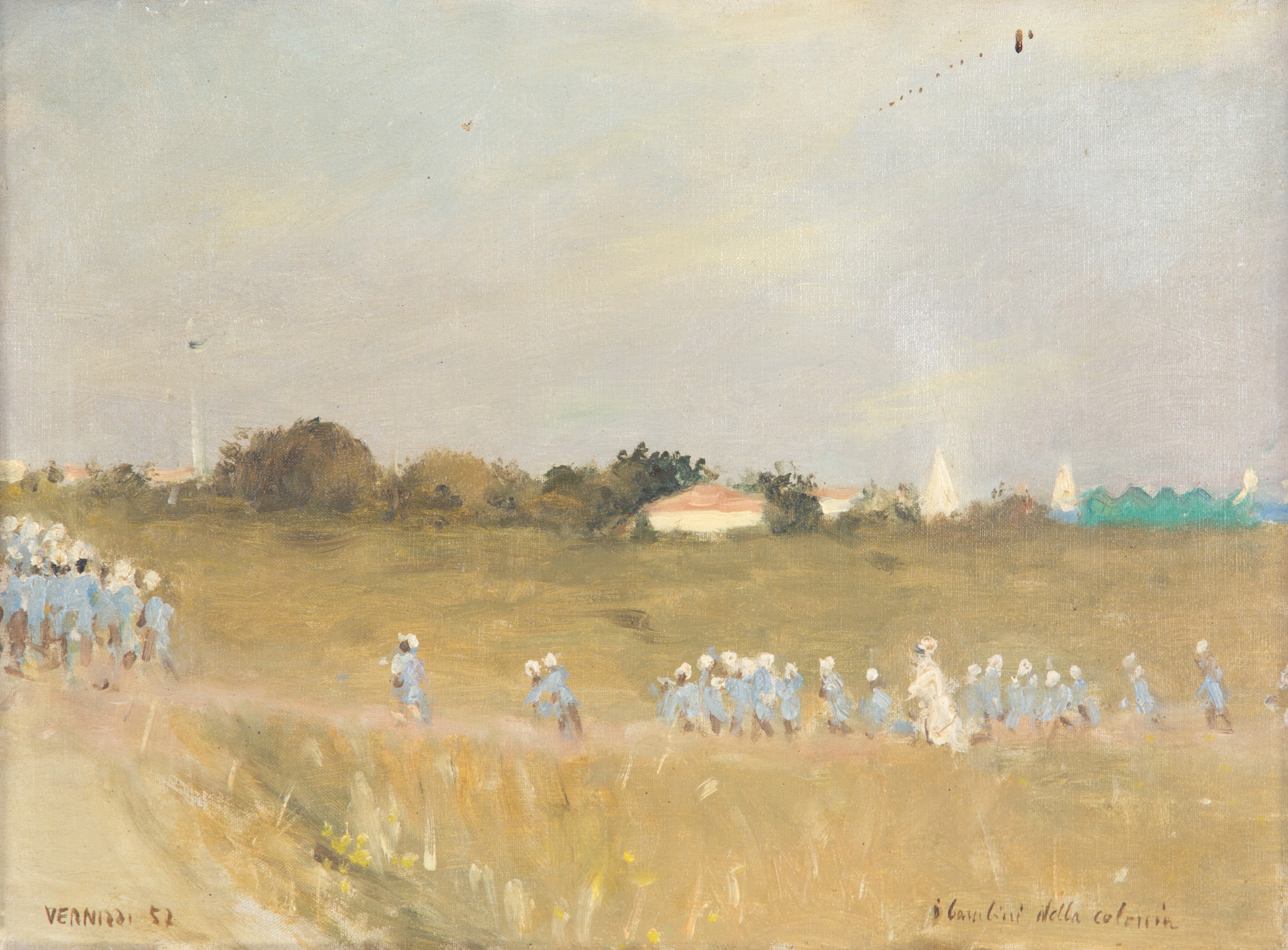 Renato Vernizzi - Dipinto "i Bambini della Colonia"