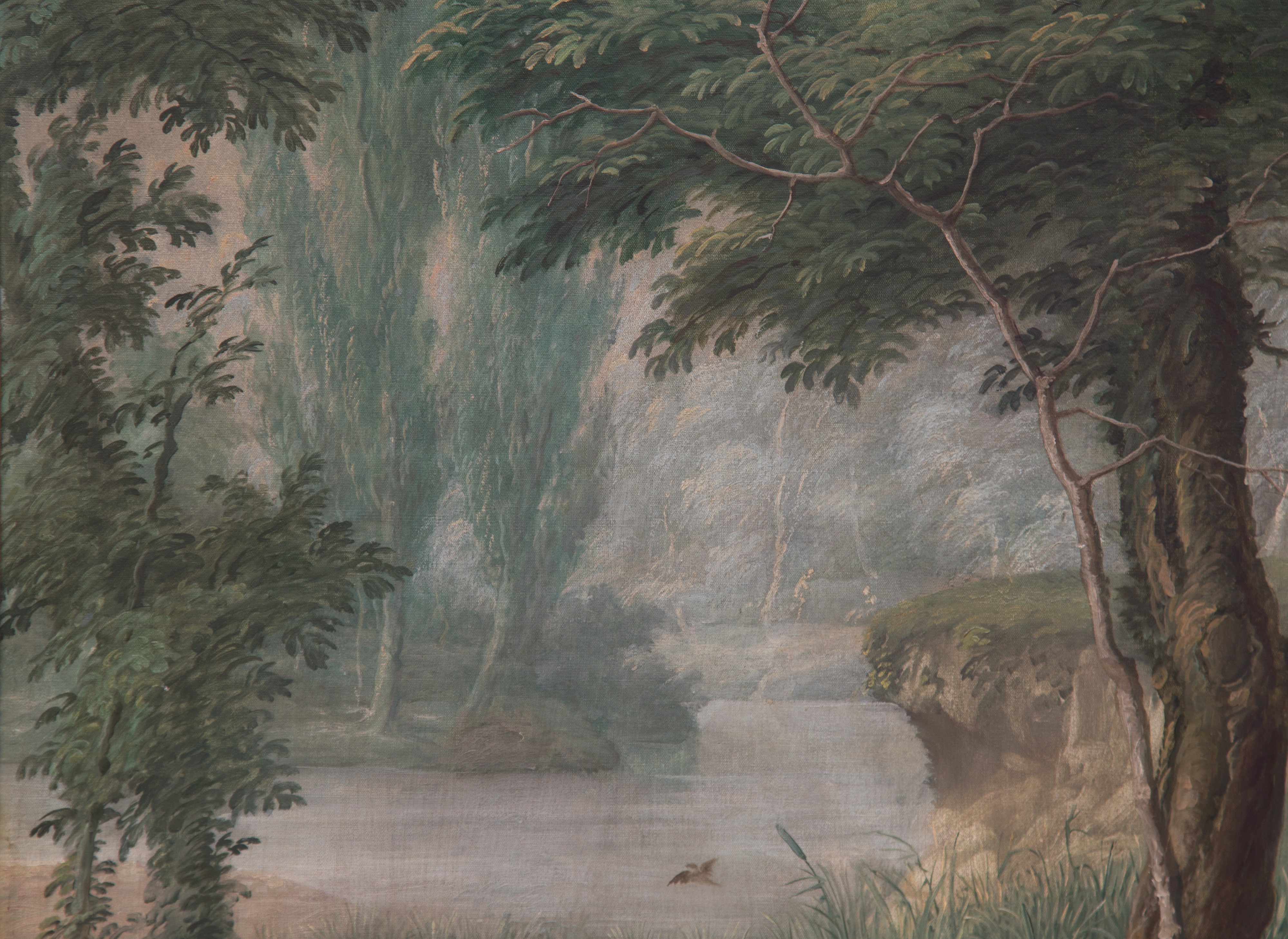 Luigi Rigorini - Trittico "paesaggio con Scena di Caccia alla Lepre"