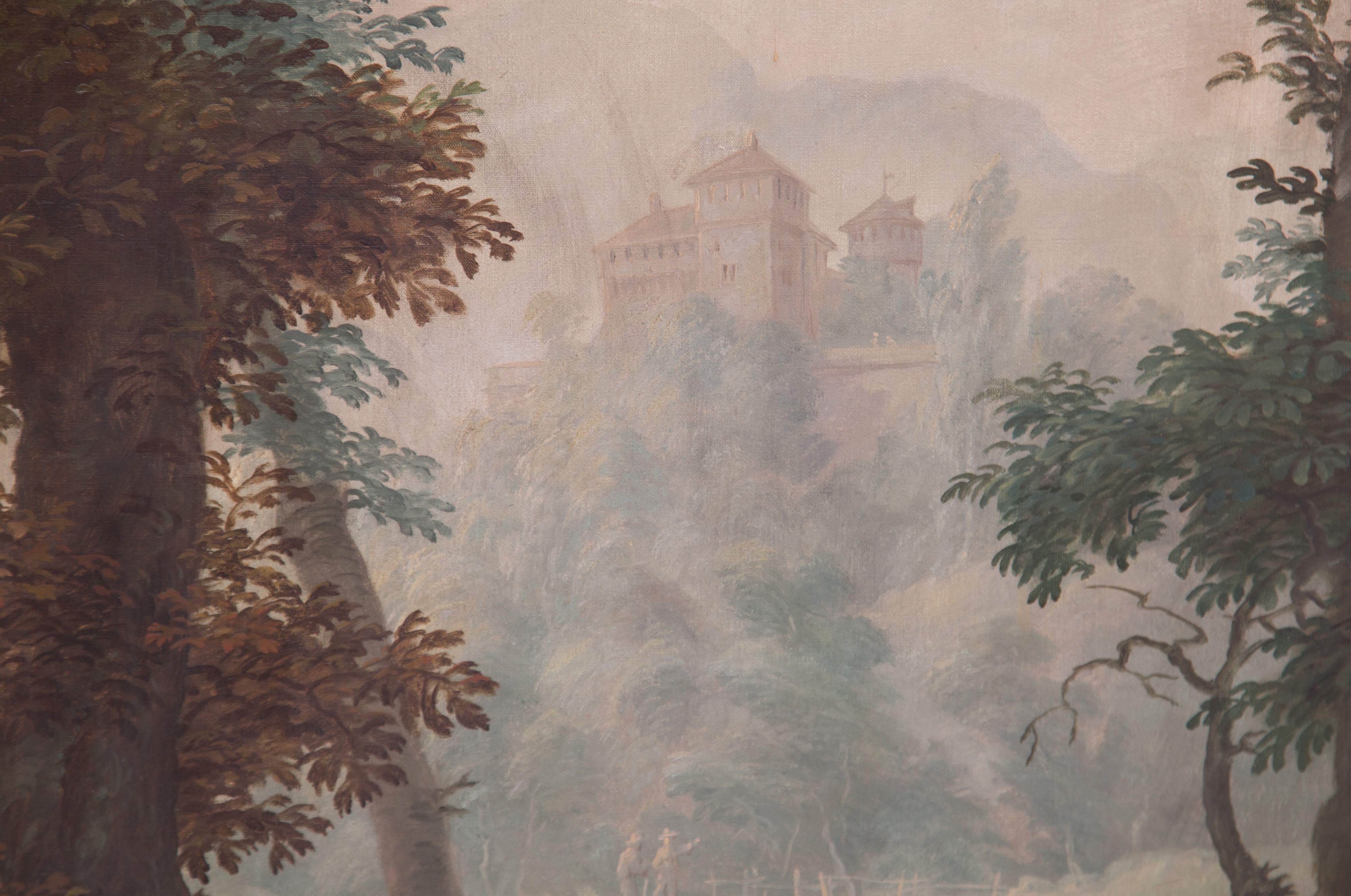 Luigi Rigorini - Trittico "paesaggio con Scena di Caccia alla Lepre"