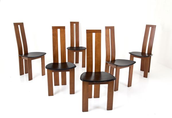 MARIO MARENCO - Six chairs for MOBIL GIRGI (Attr.)