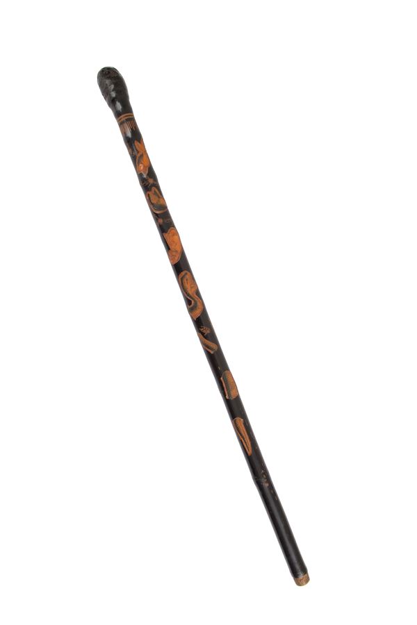 Animated stick with fishing rod