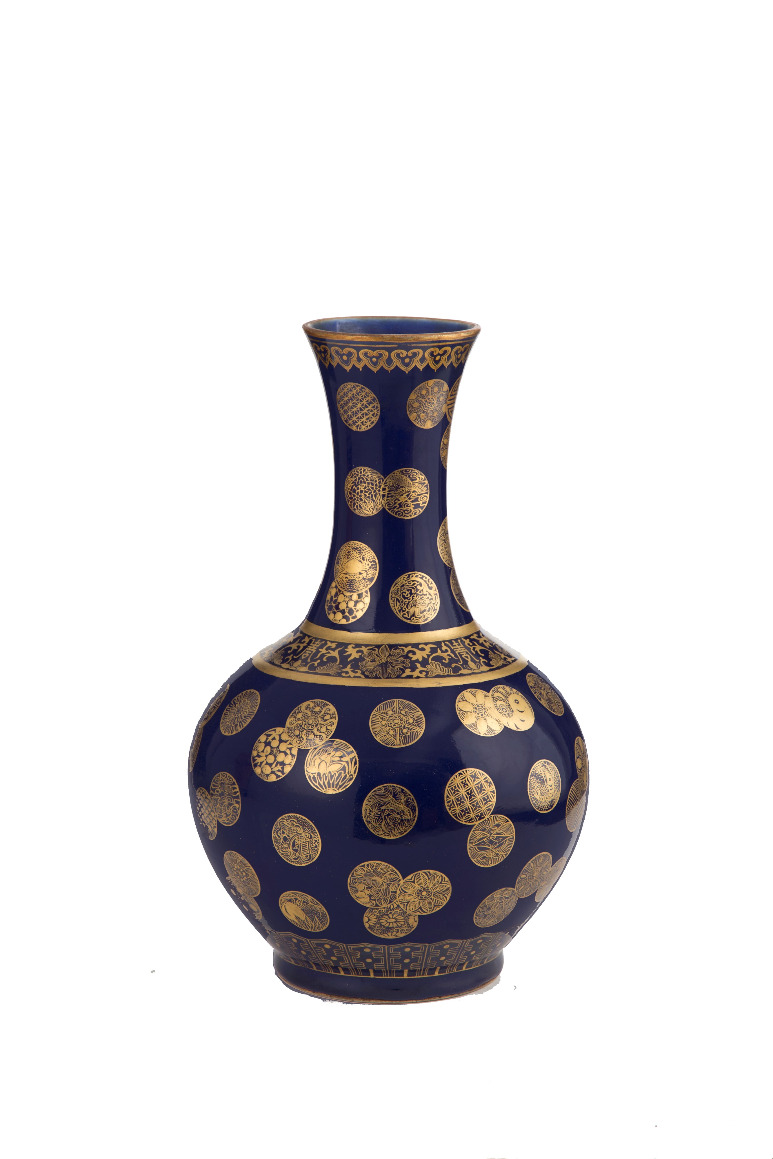 Vaso in porcellana smaltata blu