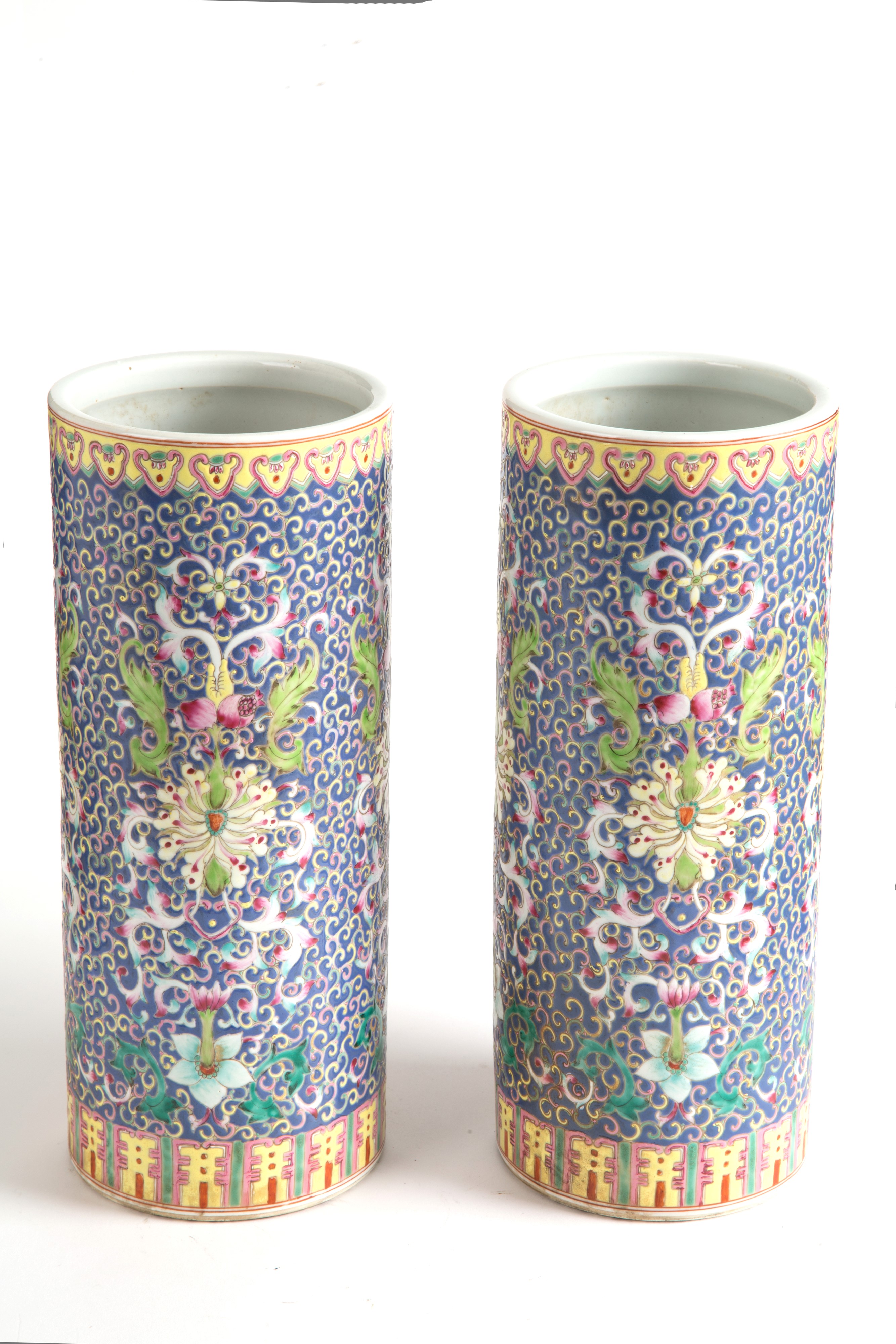 Coppia di vasi in porcellana Famiglia Rosa