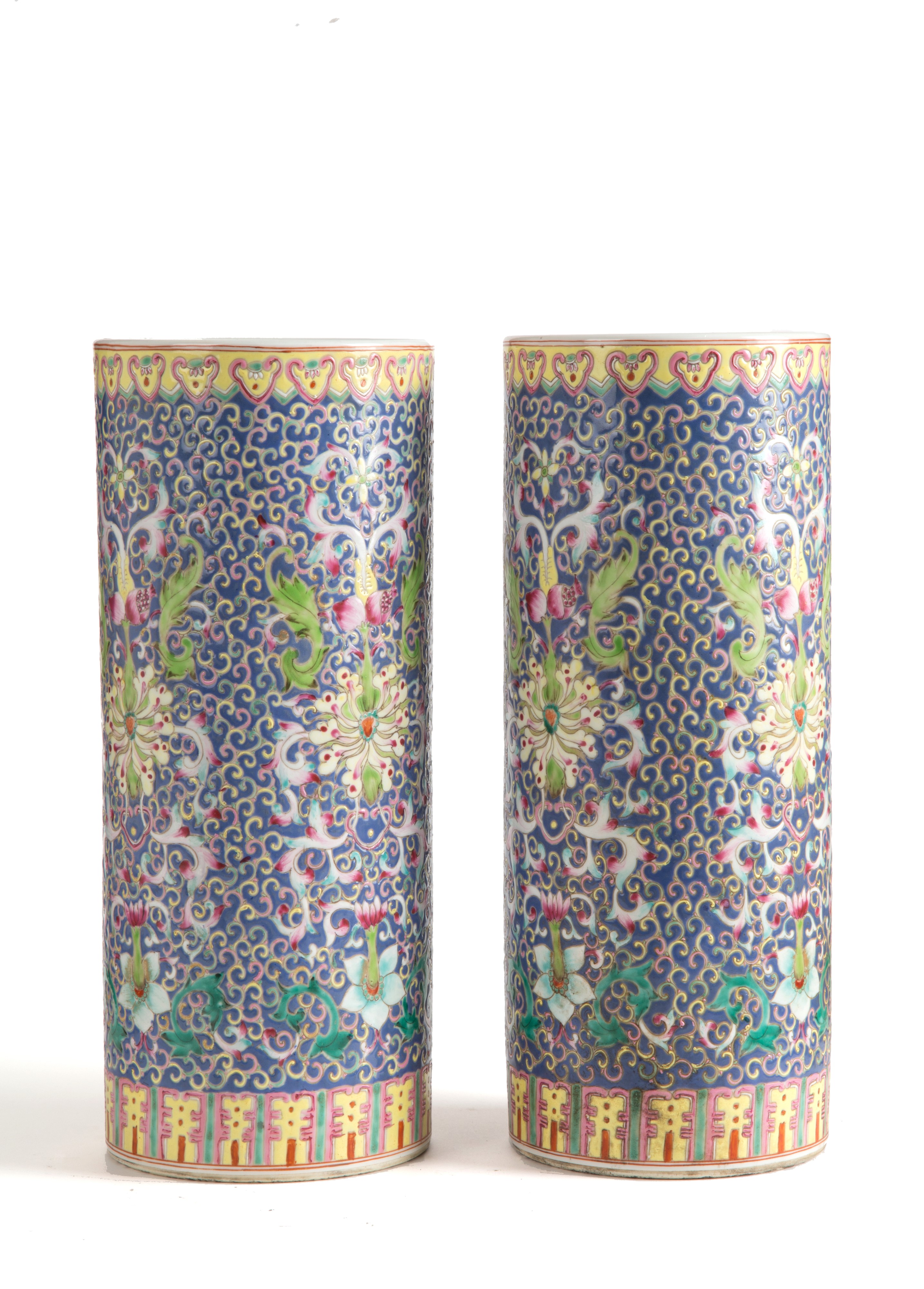 Coppia di vasi in porcellana Famiglia Rosa