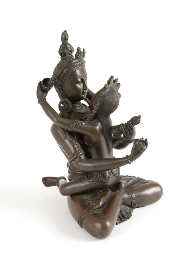 Scultura in bronzo "VAJRASATTVA YAB-YUM". Tibet