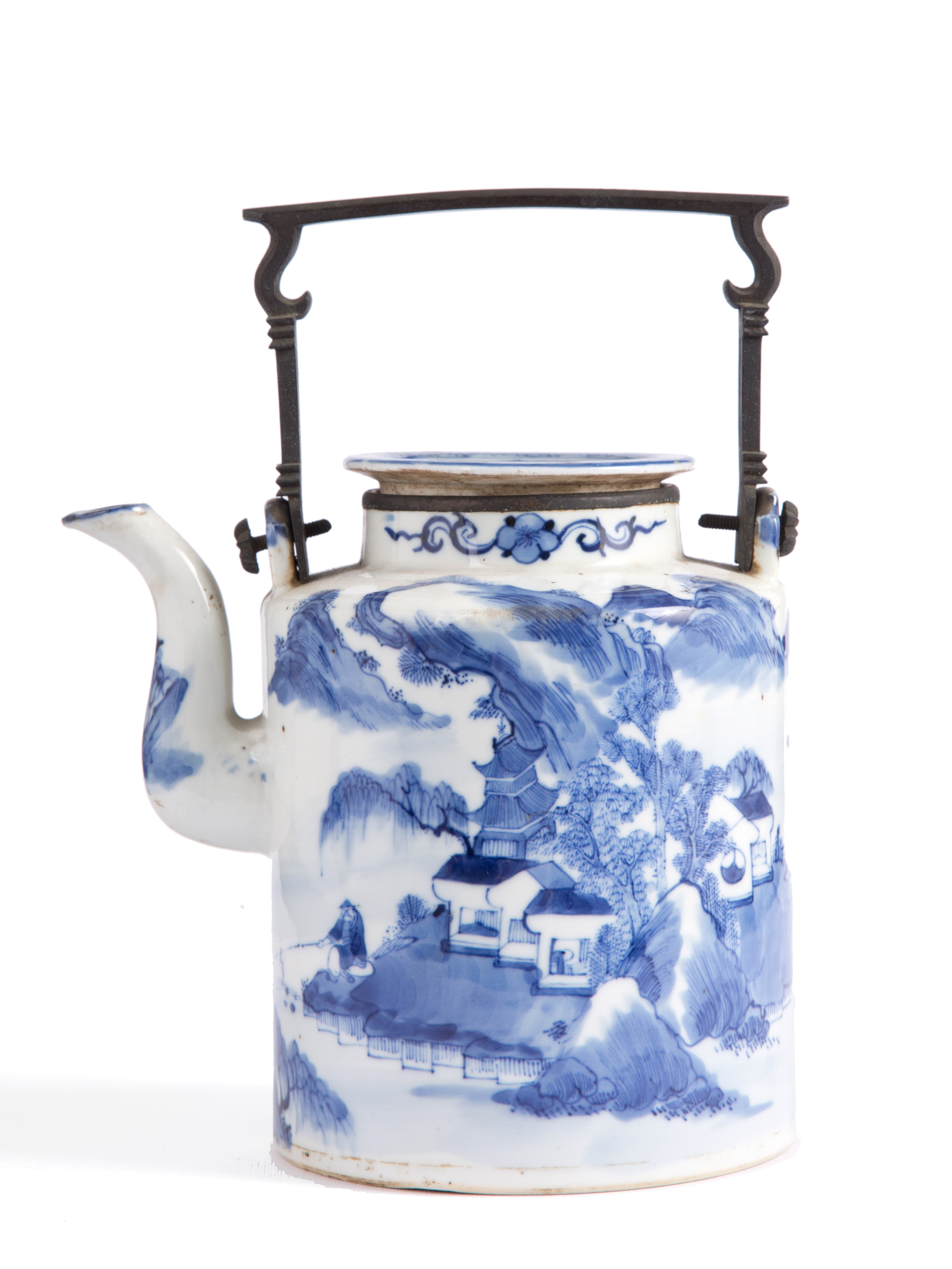 Versatoio in porcellana bianca e blu