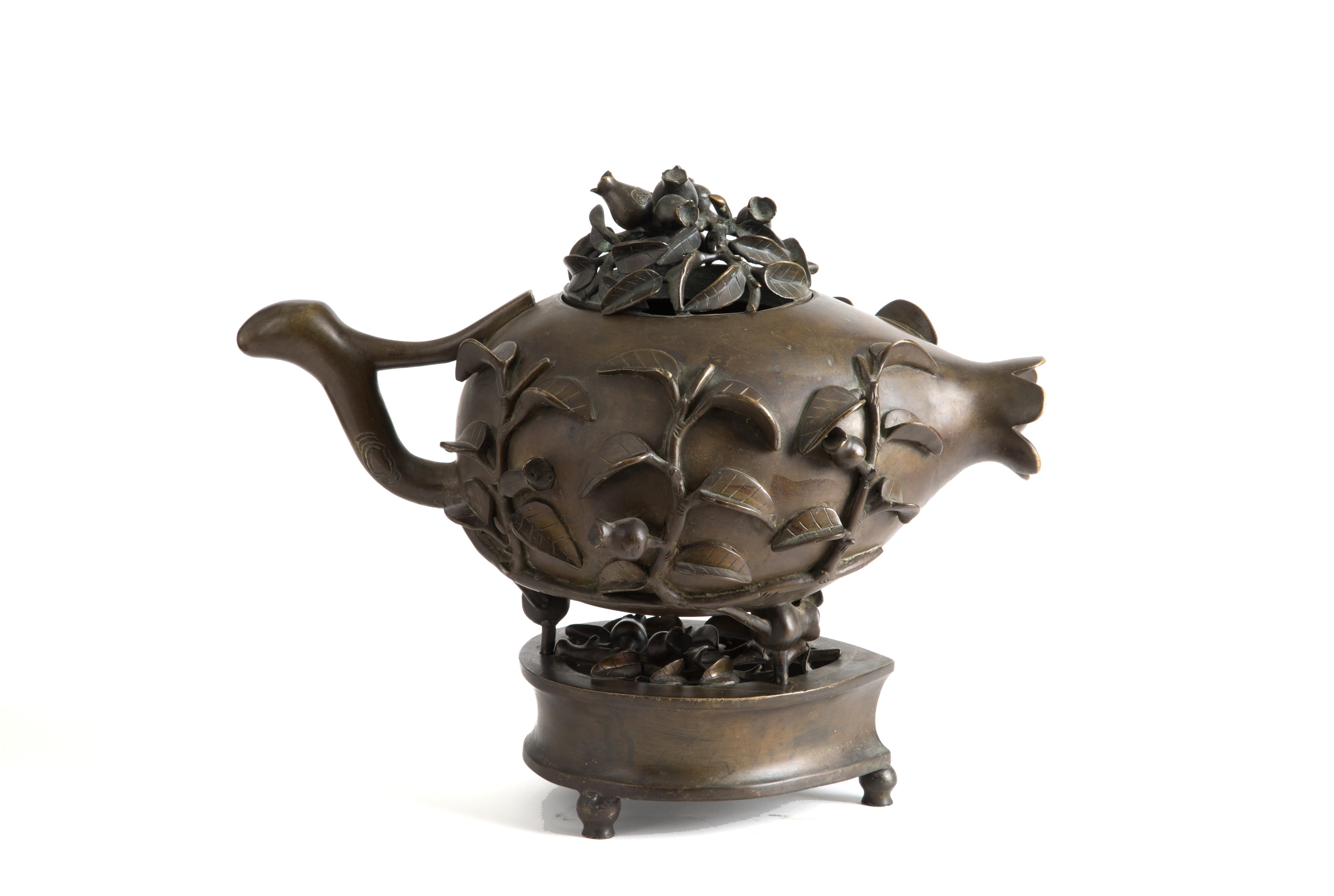 Importante bruciaprofumi in bronzo